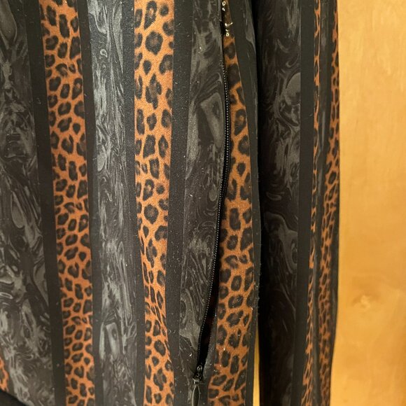 Pino Porte Leopard Stripe Full-zip Bomber Jacket (Men's XL) - Picture 7 of 8